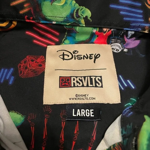 NWT RSVLTS Disney Nightmare Before Christmas ‘Oogie’s Turn to Boogie’ Button Up - Picture 6 of 10